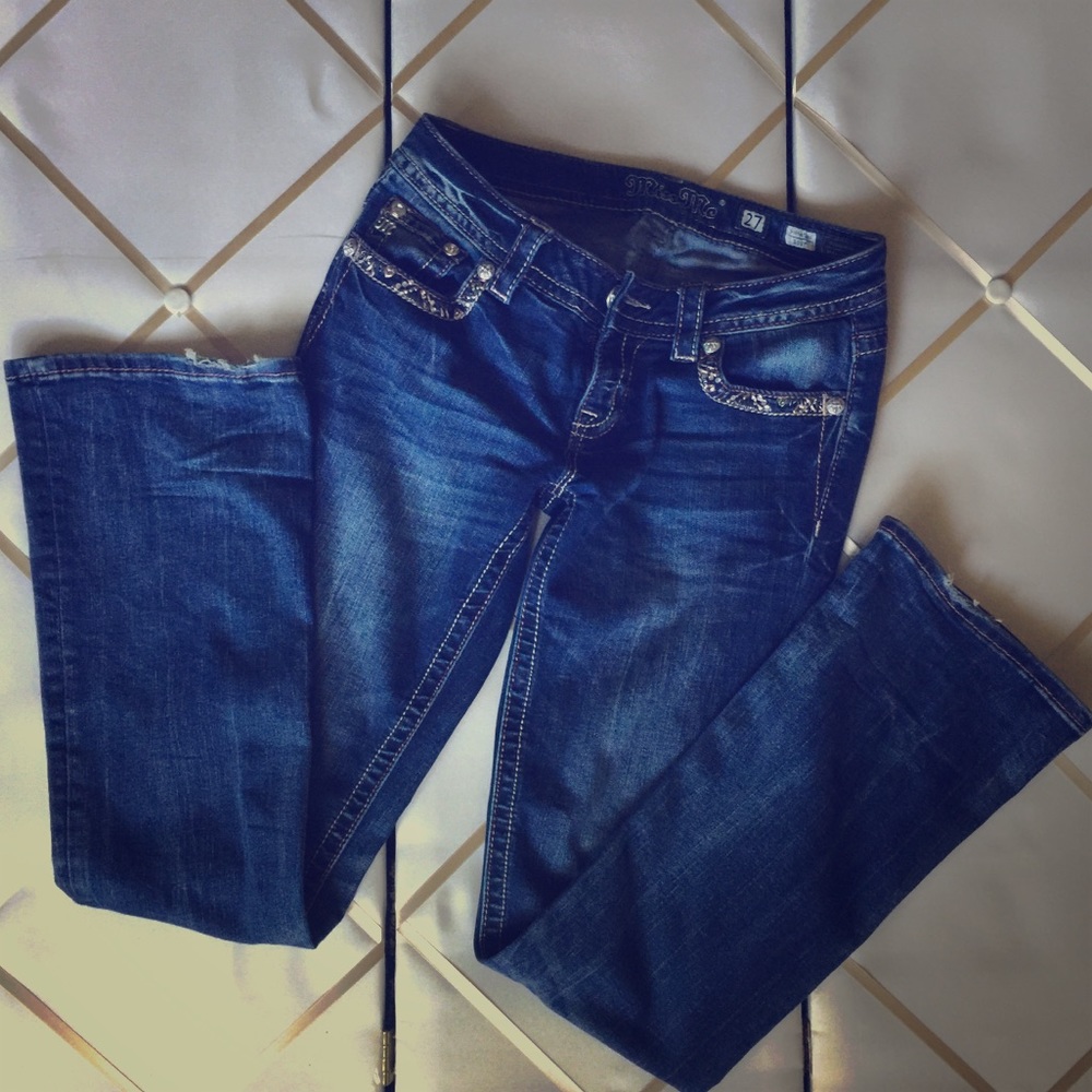 MissMe Jeans Embellished Signature Boot size 27/32